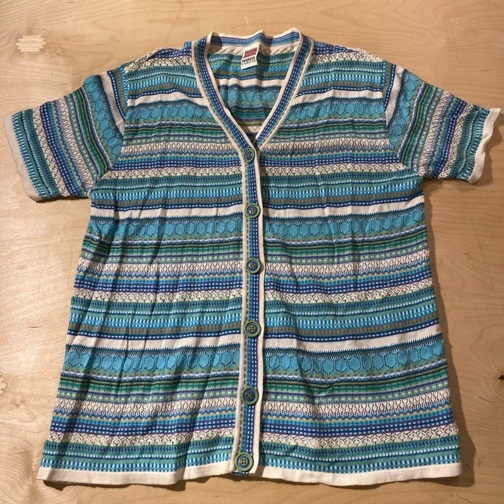 Marisa Canvas Button up Sweater Blouse 2X (EK)